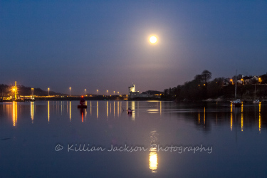 full moon, blackrock, castle, river, lee, cork, ireland