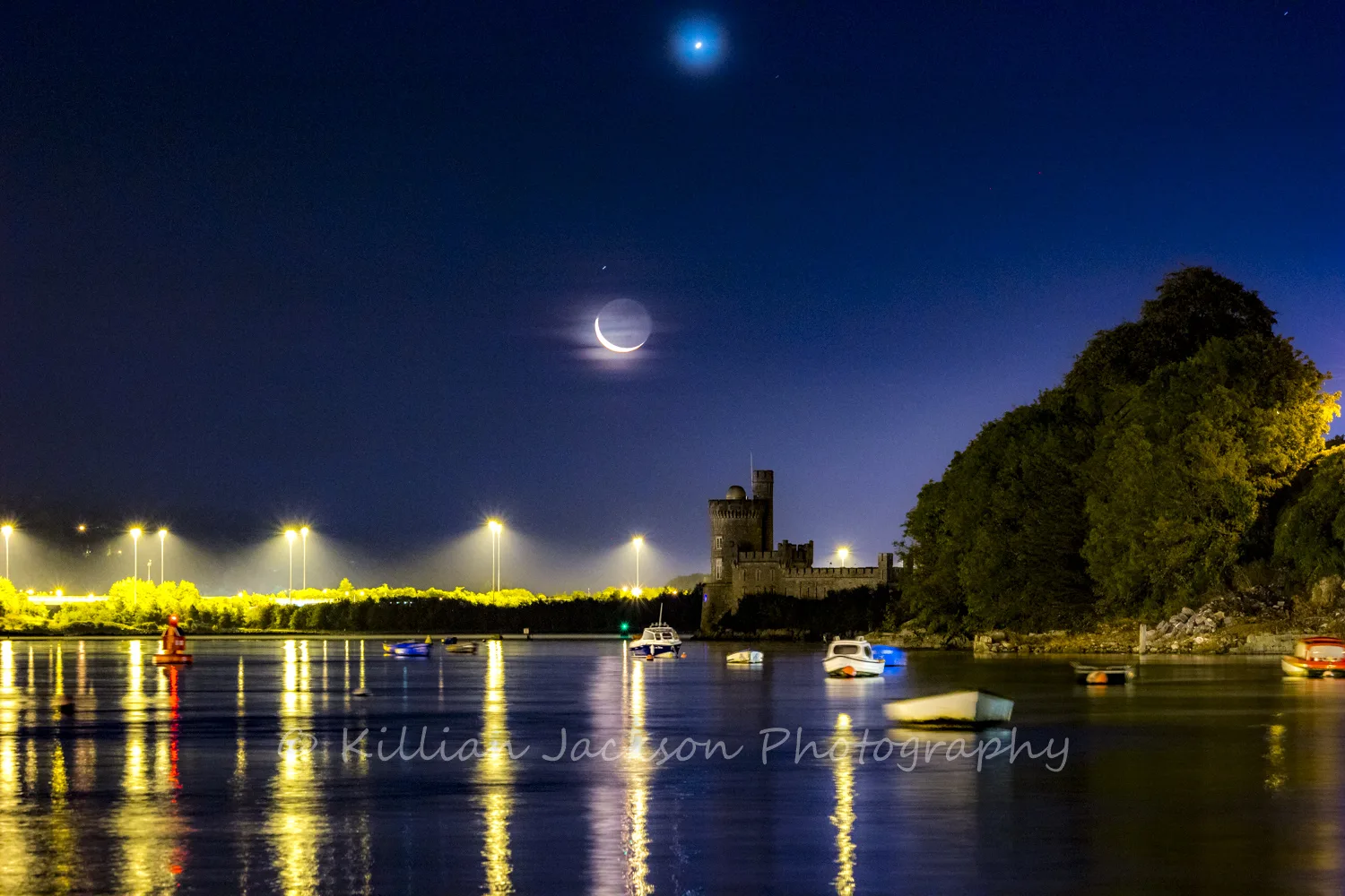 Crescent Moon over Blackrock Castle