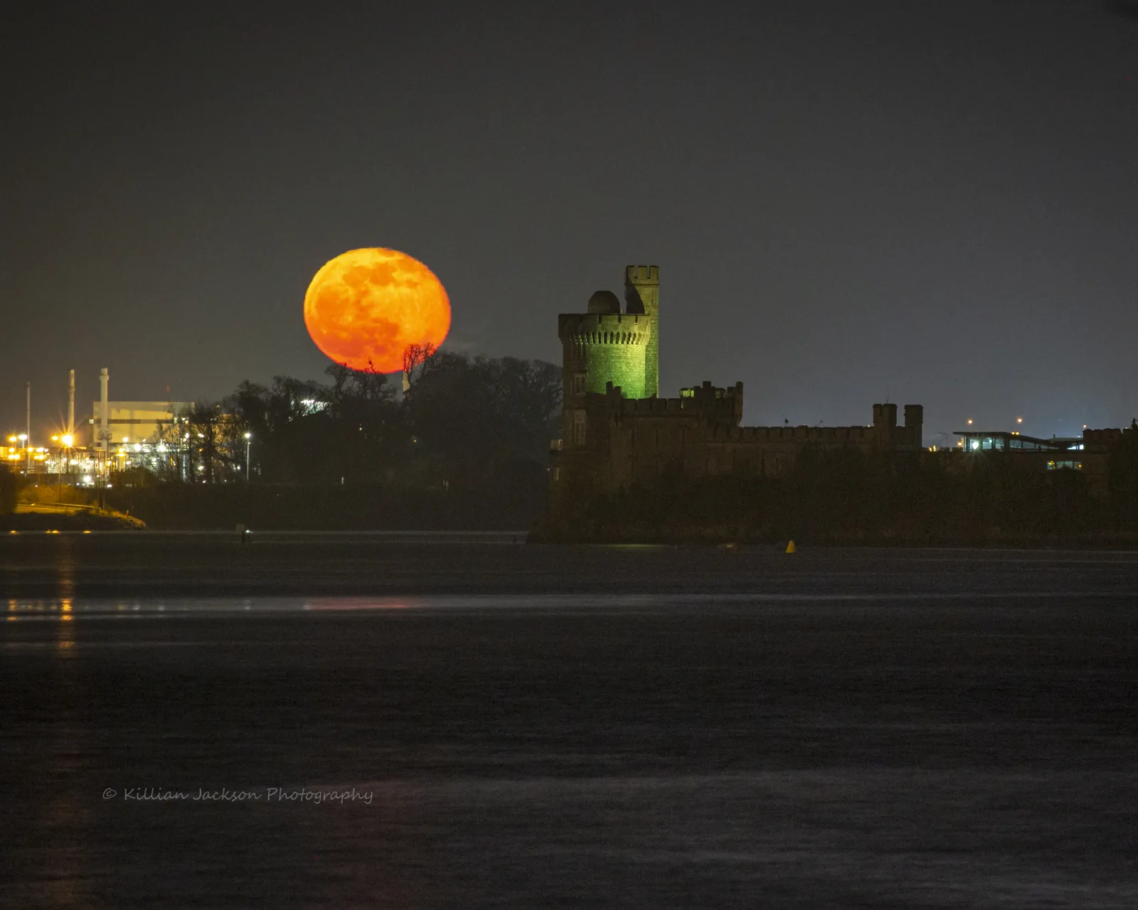 Snow Moon over Blackrock Castle