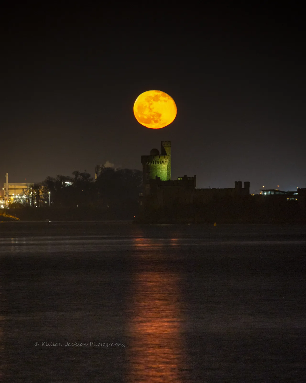 Snow Moon over Blackrock Castle