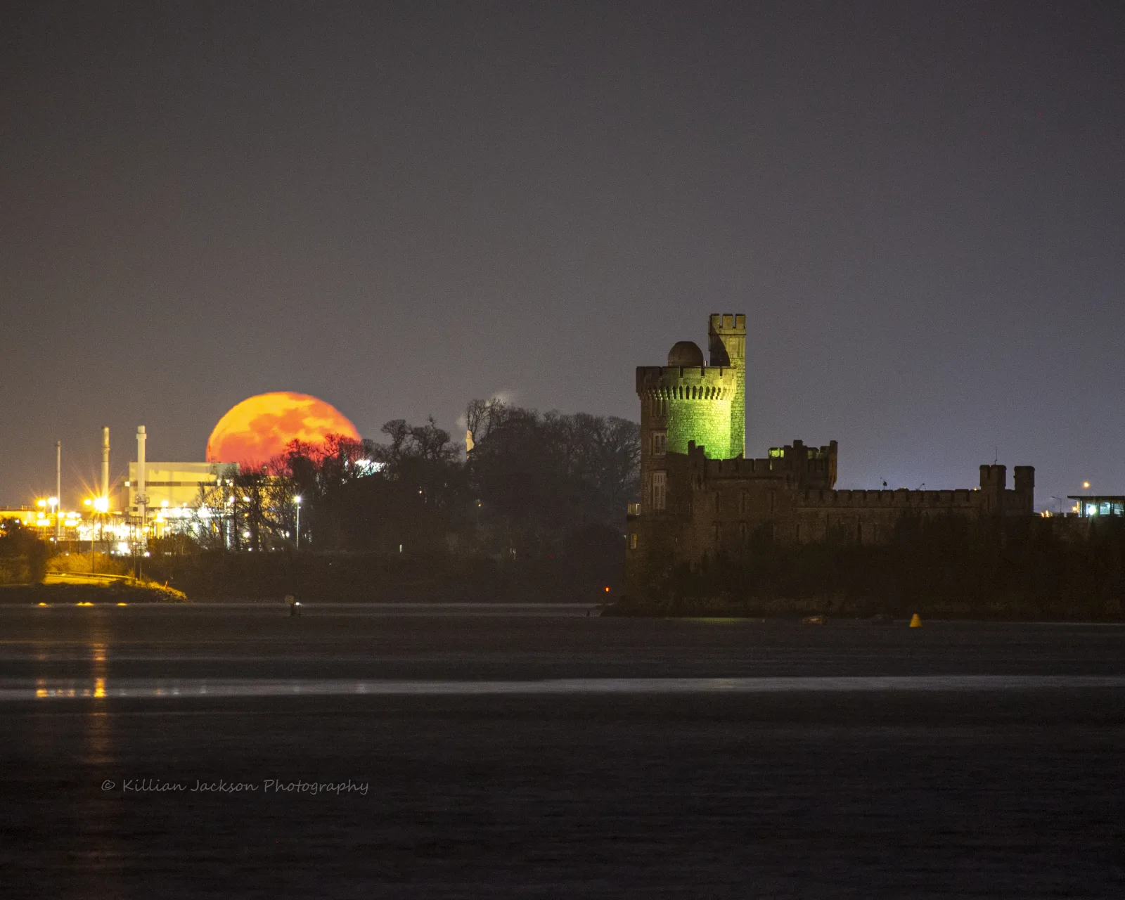 Snow Moon over Blackrock Castle