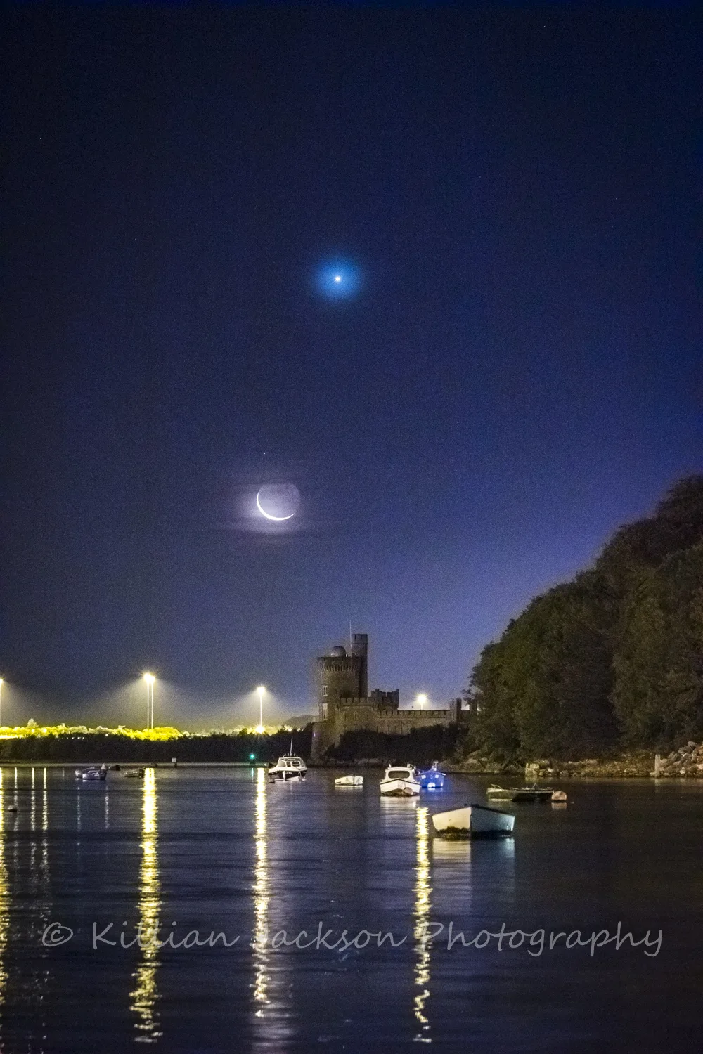 Crescent Moon over Blackrock Castle